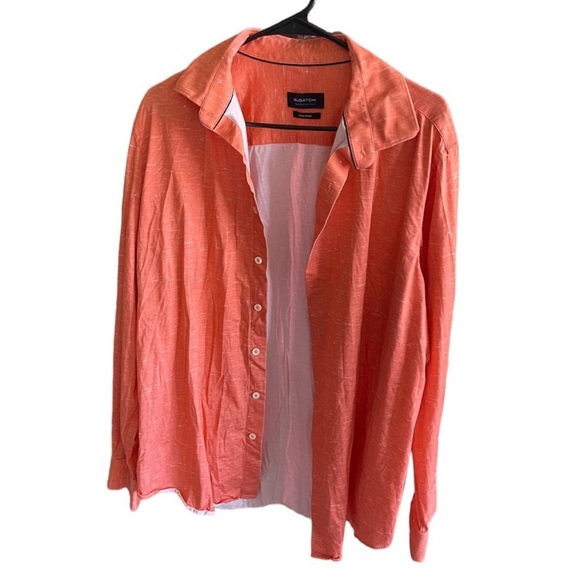 Bugatchi Other - BUGATCHI 8 Way Stretch Coral Long Sleeves Button Down Casual Shirt Size XL
